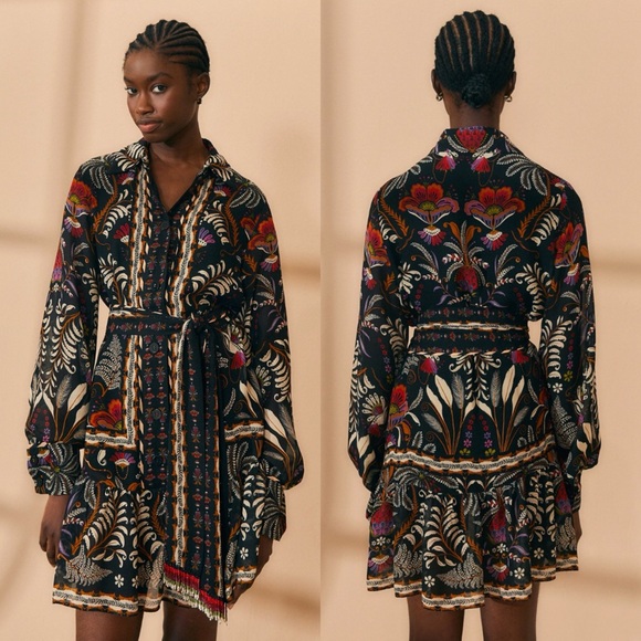 FARM Rio Dresses & Skirts - FARM Rio Black Floral Mini Dress size large